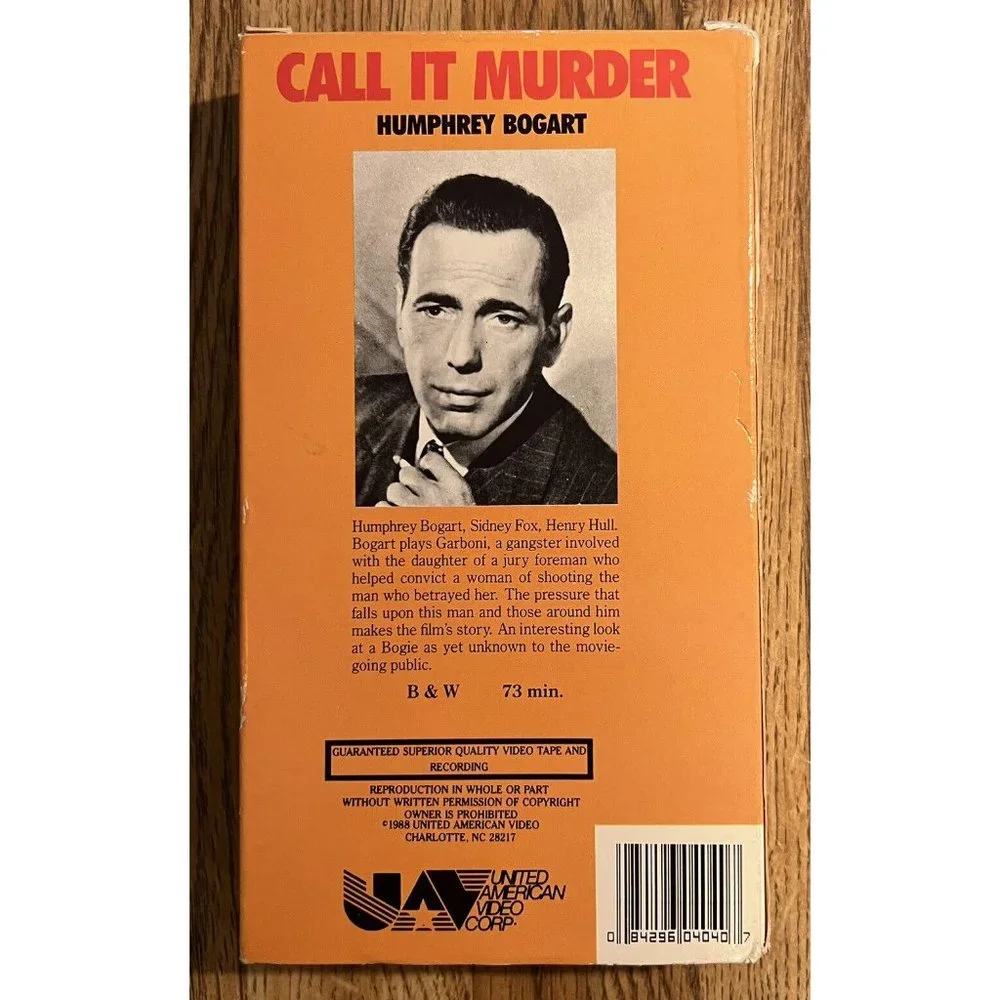 Call It Murder (VHS, 1985) Humphrey Bogart, Sidney Fox 1934 Film